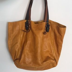 Anthropologie Holding Horses yellow leather purse